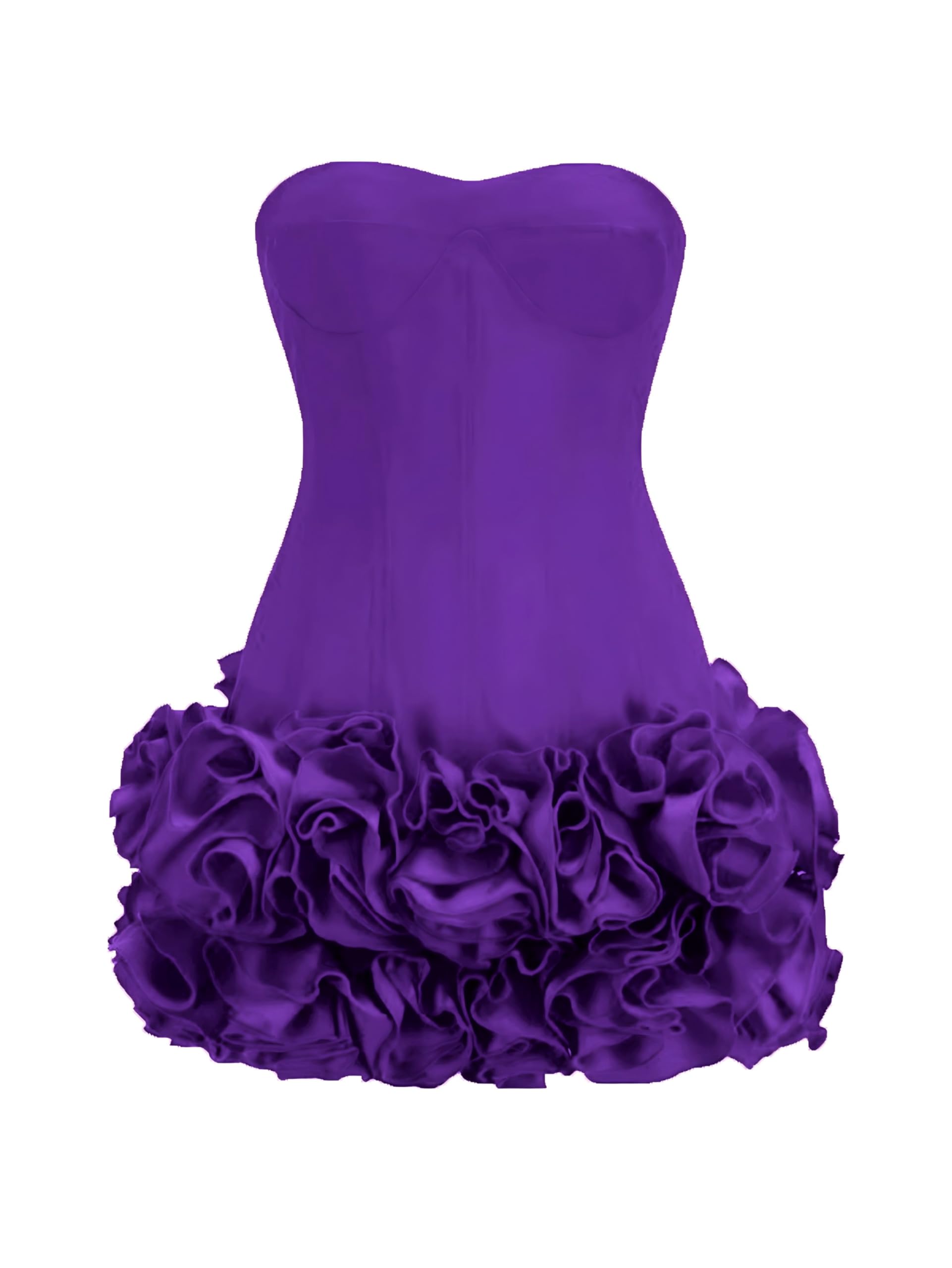Layered Ruffle Edge Cocktail Party Dresses Sexy Strapless Homecoming Dresses Off Shoulder Satin Bodycon Mini Dresses
