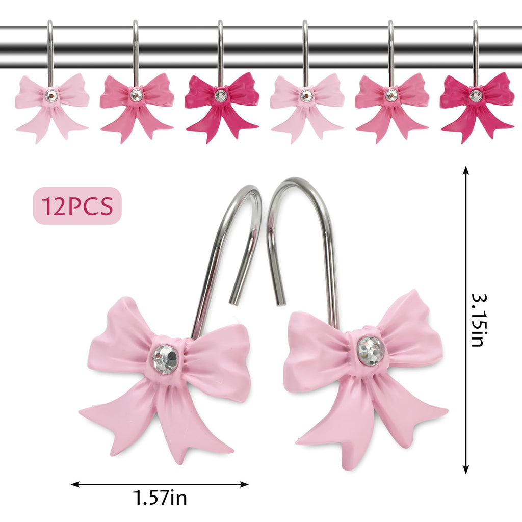 Cute Bow Knot Decorative Curtain Rings Resin Curtain Hanger Hooks