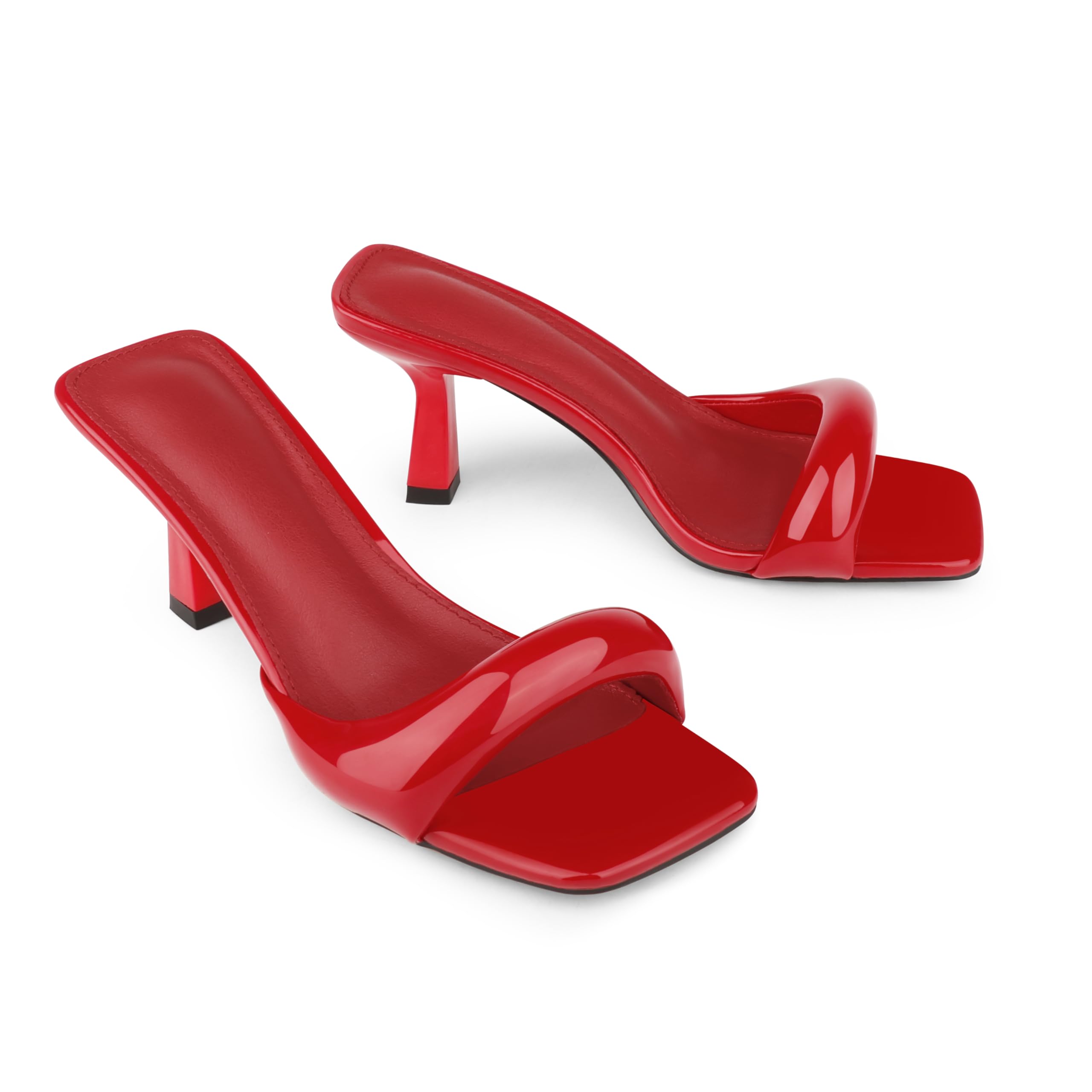 Women's Simple Mid-Heel Sandals One-Band Backless Stiletto Soft-Soled Heels