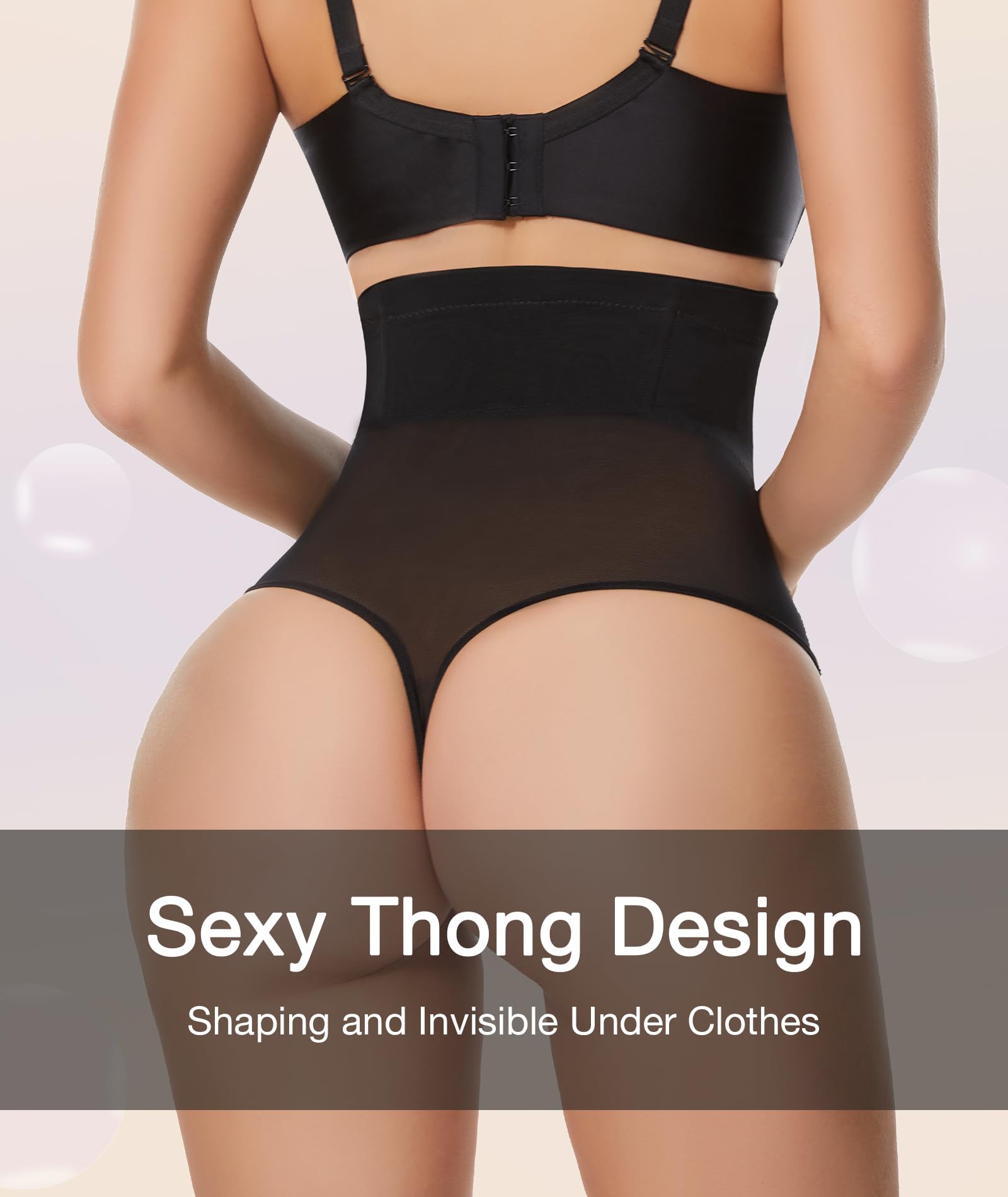 Thong Shapewear Tummy Control Underwear for Women High Waisted Body Shaper Stomach Girdle Panties