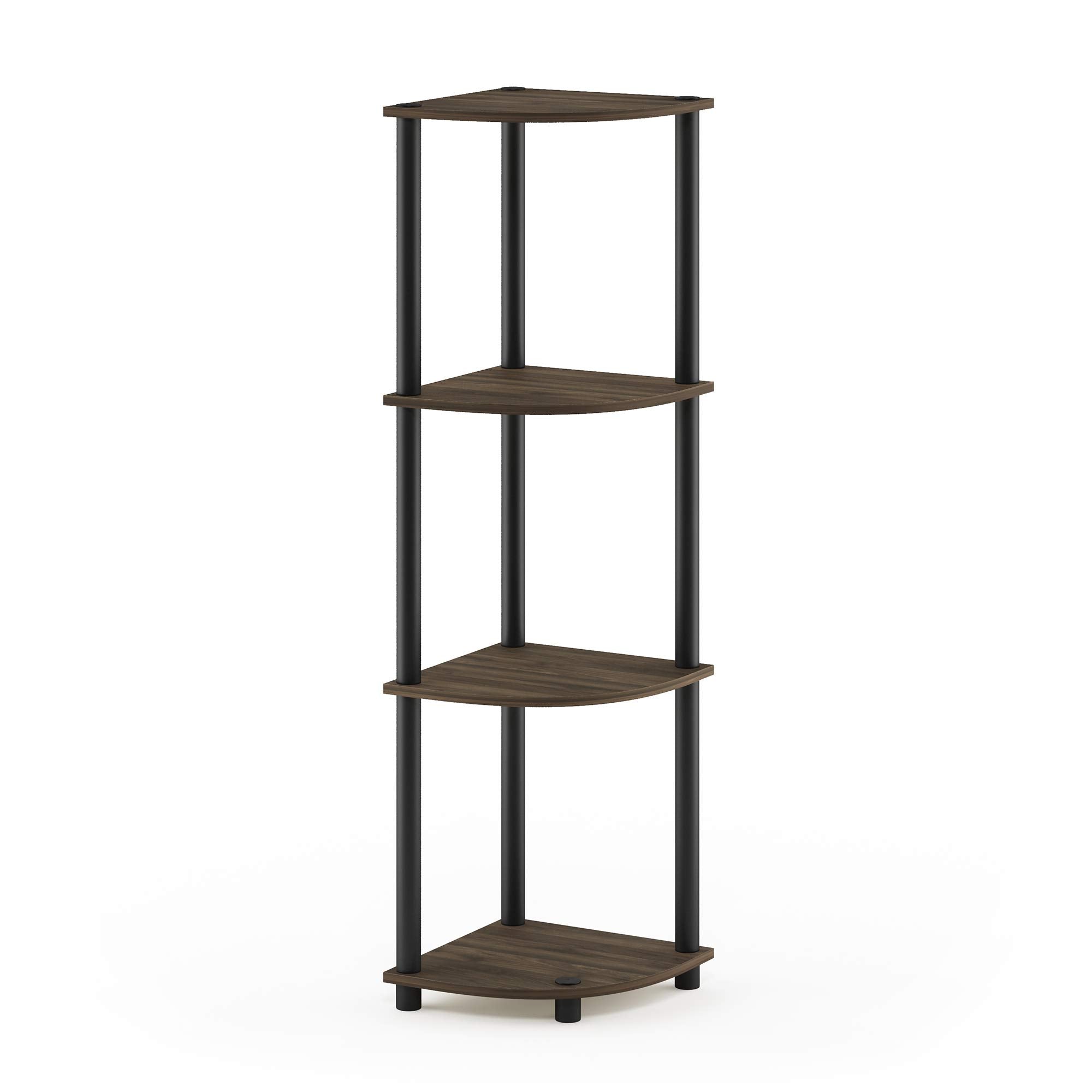 Three-Tier Round Tube Reversible Corner Display Rack Multipurpose Shelving Unit