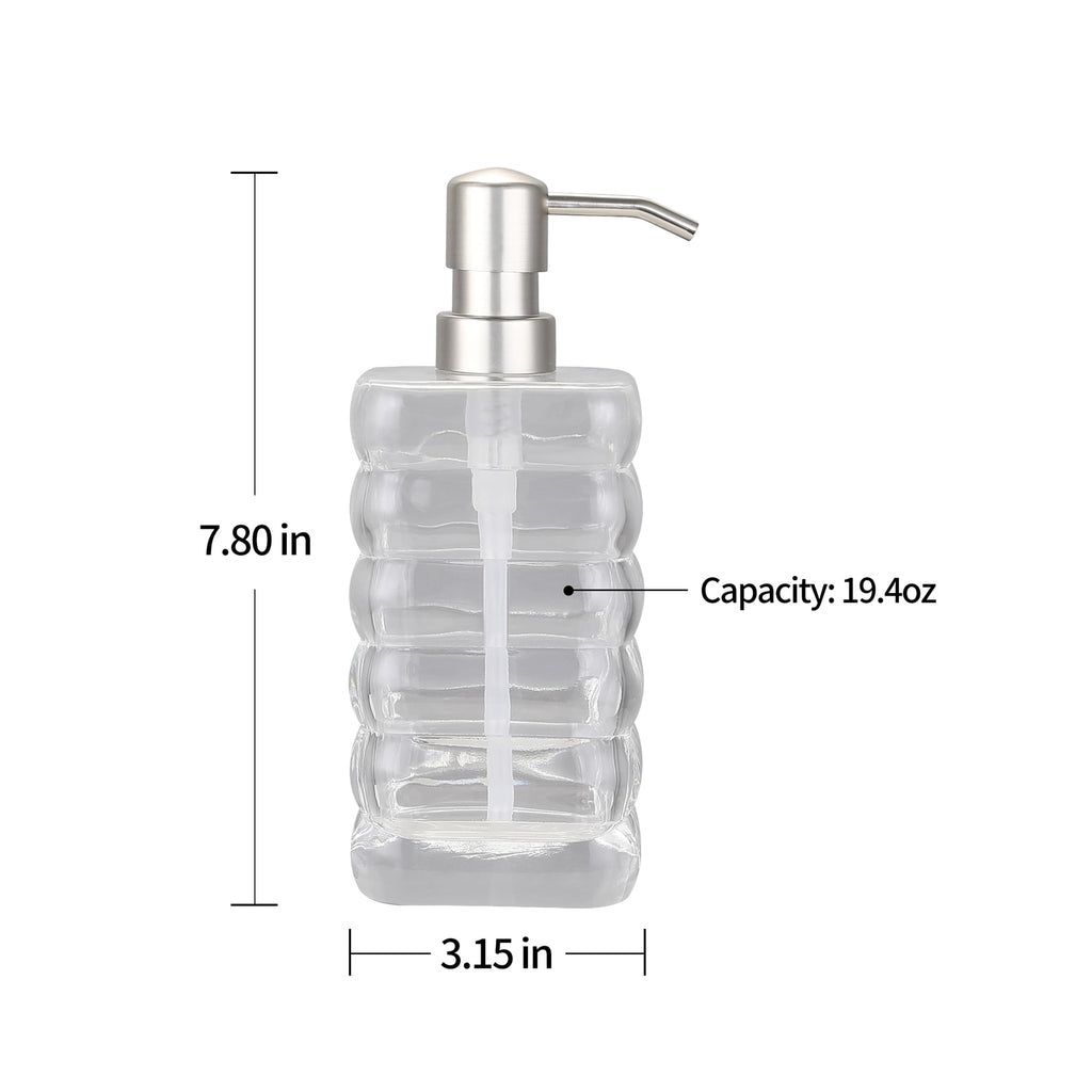 Glass Soap Pump Dispenser, Refillable Soap Dispenser
