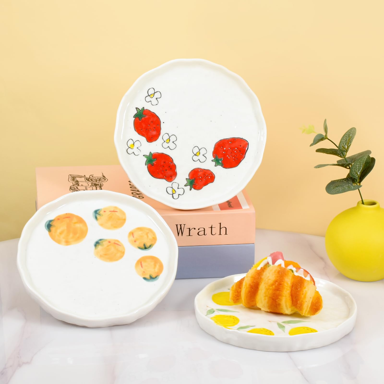 Ceramic Dinner Plate, Cute Creative Plates Design, Printed Dinnerware