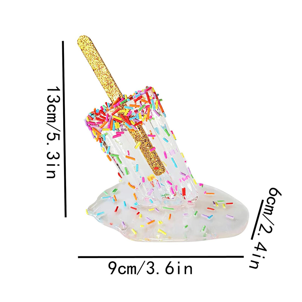 Melting Popsicle Sculpture - Creative Melting Ice Cream Resin Home Decor