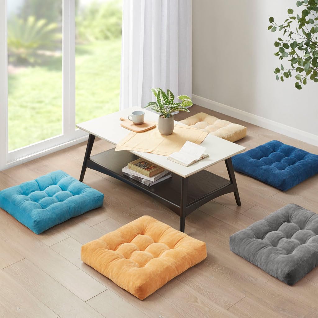 Square Large Pillows Seating Meditation Floor Pillow, Tufted Corduroy Cushion for Living Room