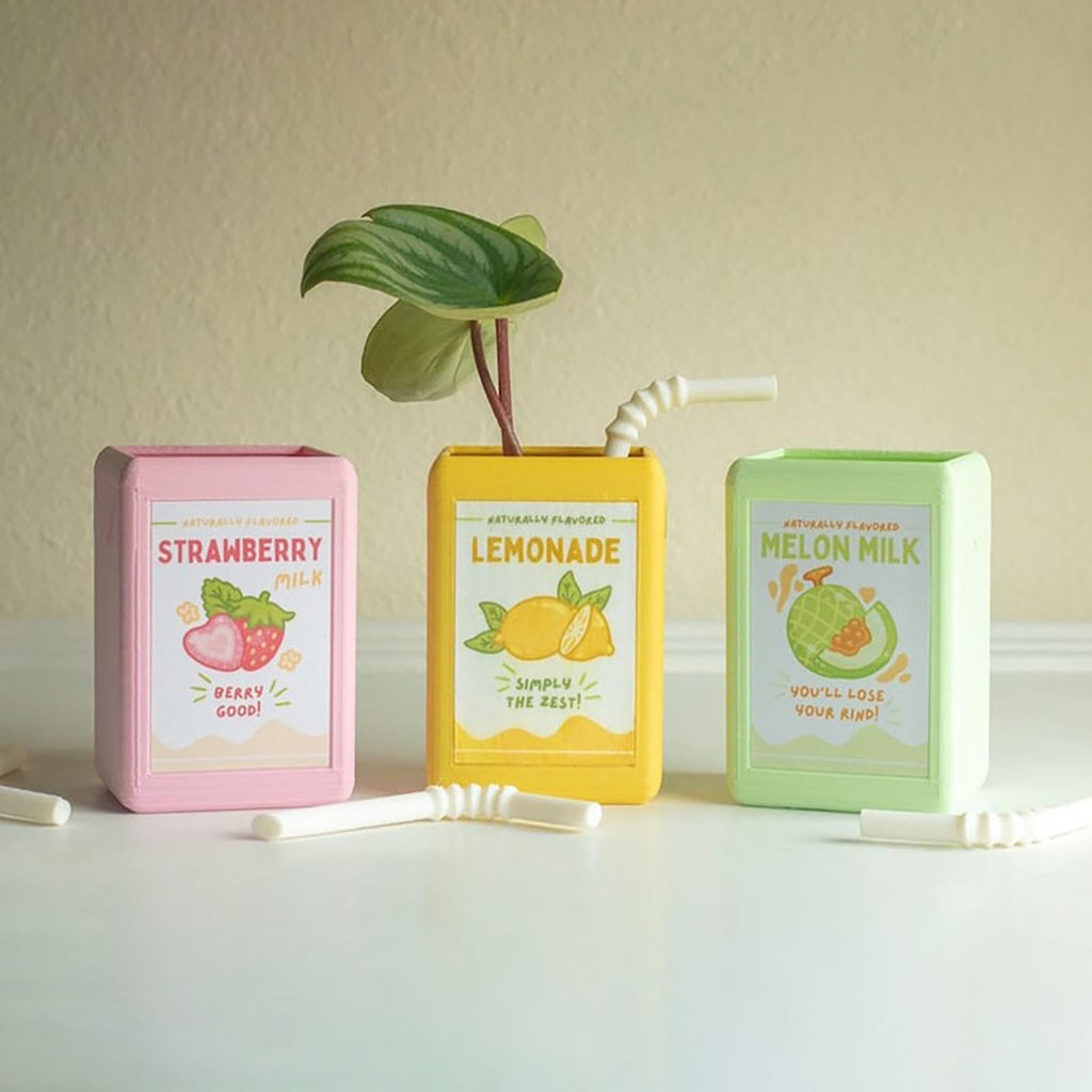 Juice Box Vase - Cute Planter Novel Design