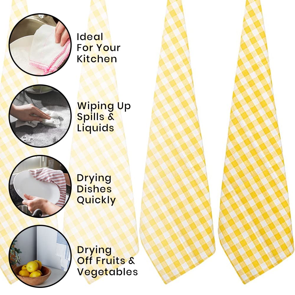 Classic Dish Towels Dishcloths Set Kitchen Rags| Drying Hand Towels Reusable Cotton 18x28 Inch Towel Spring Decorative Set of 6