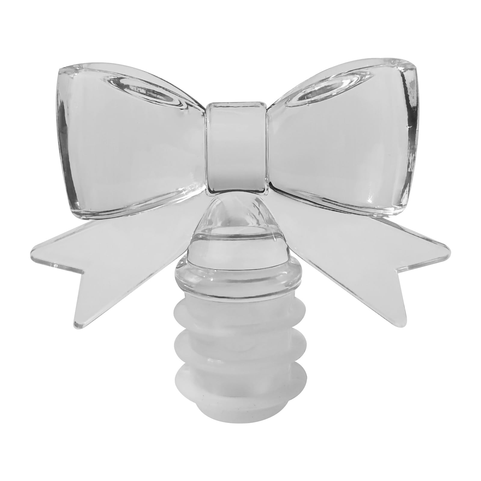 Cute Bowknot Wine Bottle Stoppers - Food-Safe Silicone & Acrylic Resin, Leakproof Seal