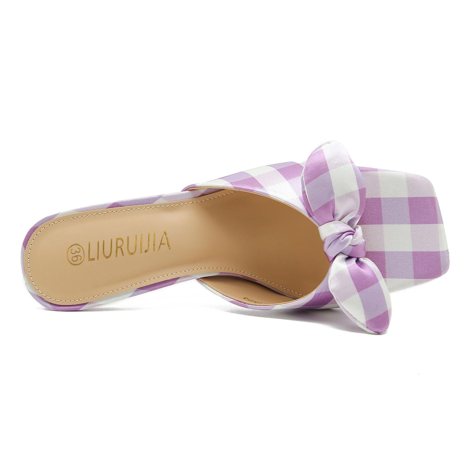 Ladies Bow Tie Kitten Heel Sandals For Women Mule Sandals Slingback Square Open Toe Low Wedding Heels Backless Slip On Slide Summer Cute Wedding Bridal Sandals Shoes