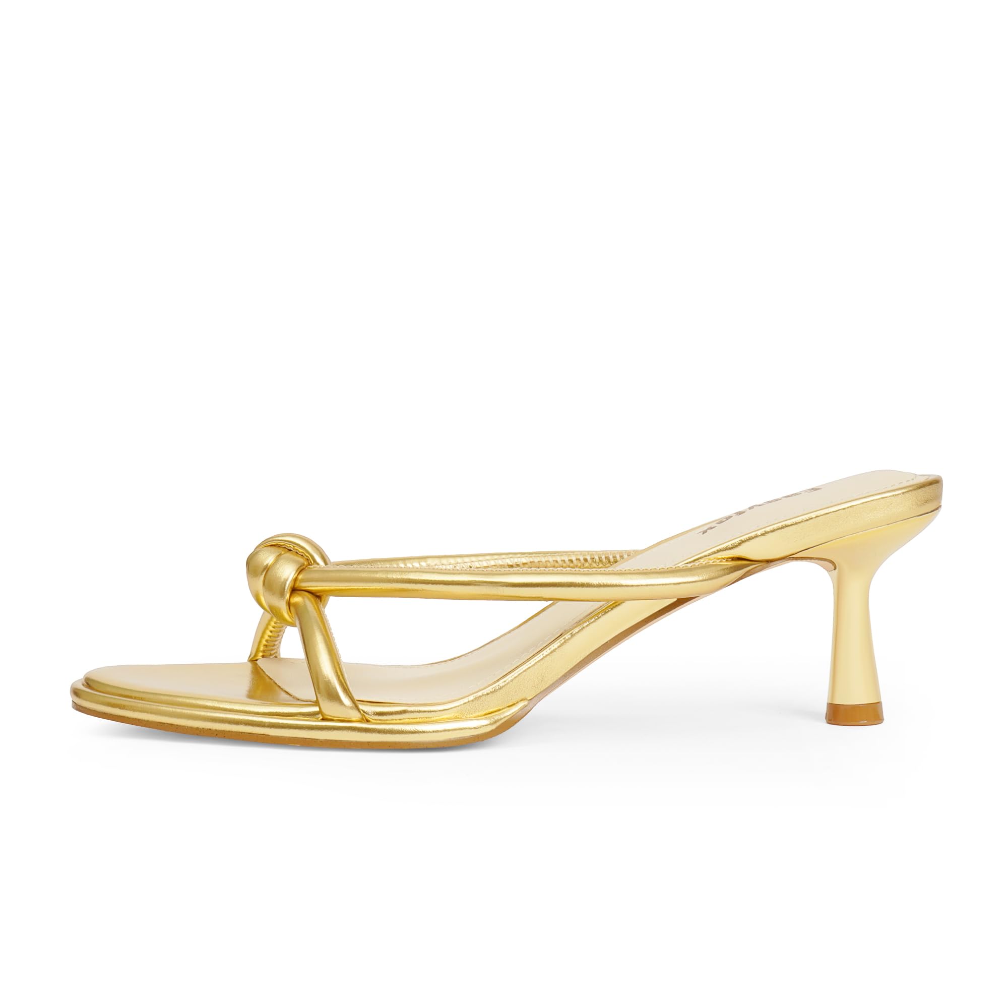 Womens Heeled Sandals Rounded Open Toe Kitten Heels Slip on Bow Mules Sandals