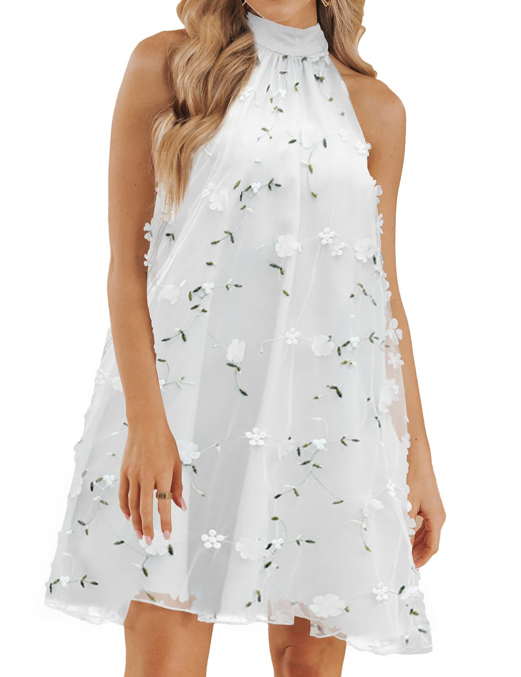 Women's Summer Formal Dresses Cocktail Halter Swing Dress Cute A Line Dress