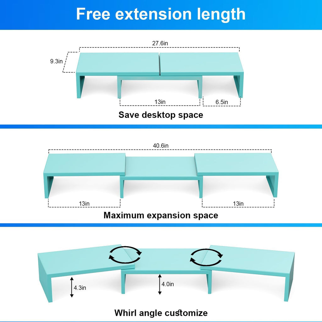 Dual Monitor Stand for Desk, Metal Monitor Riser, Office Supplies and Accessories