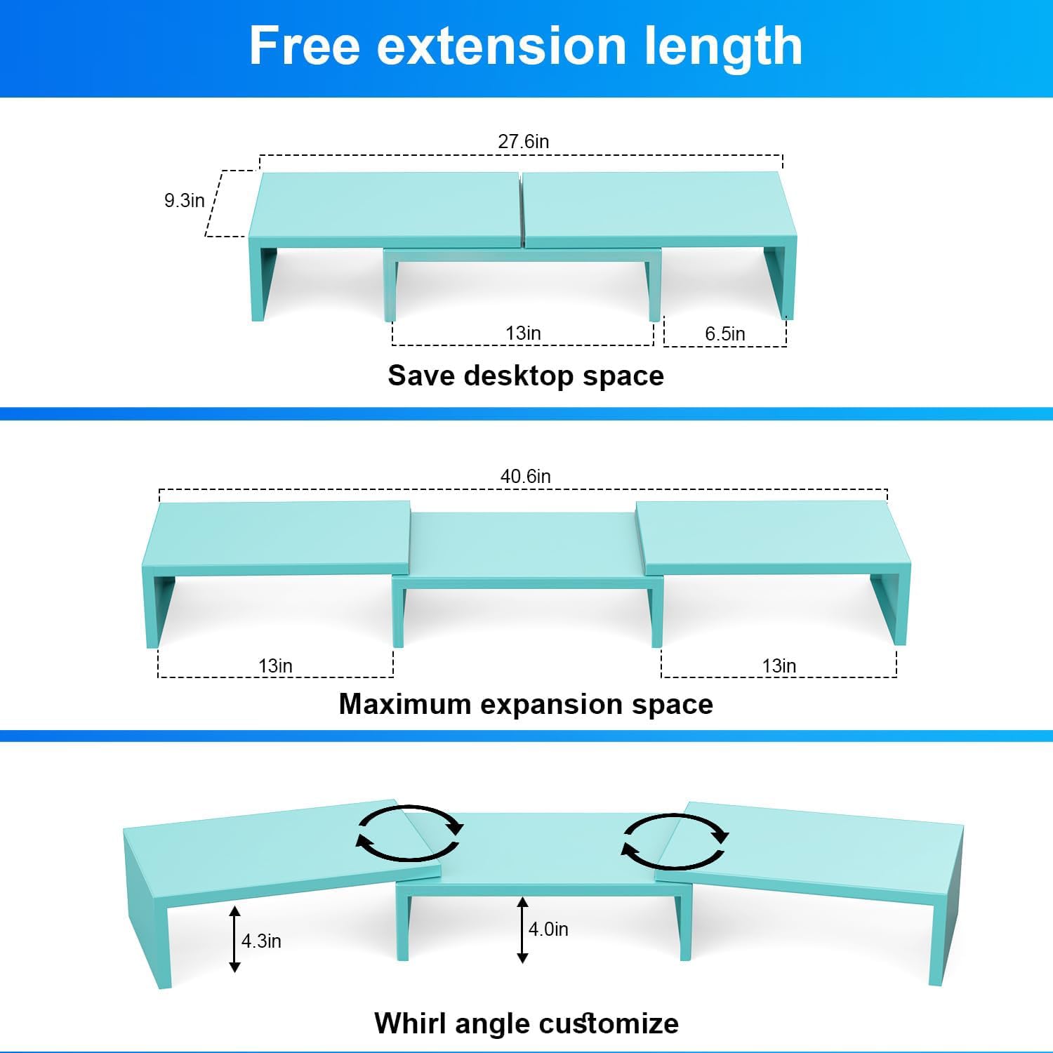 Dual Monitor Stand for Desk, Metal Monitor Riser, Office Supplies and Accessories