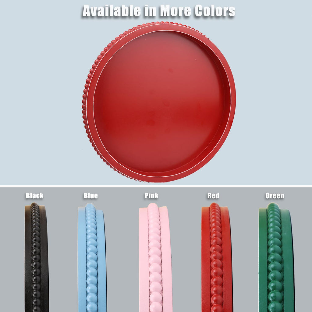 Round Wood Decorative Ottoman Tray for Coffee Table Kitchen Counter, Living Room, Handcrafted Wooden Serving Tray for Table Centerpiece