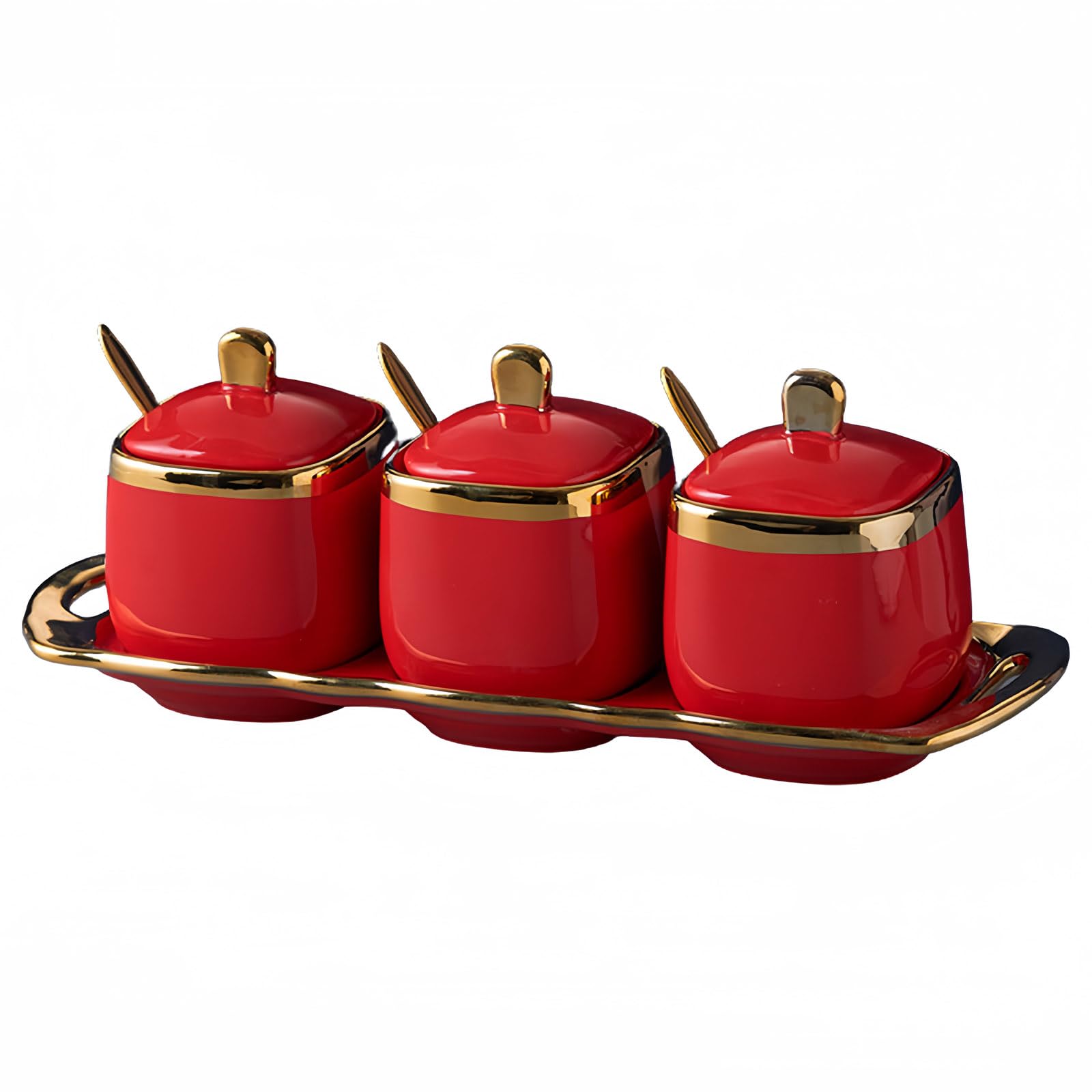 Sugar Bowl With Lid And Spoon, Sugar Pot Set Of 3