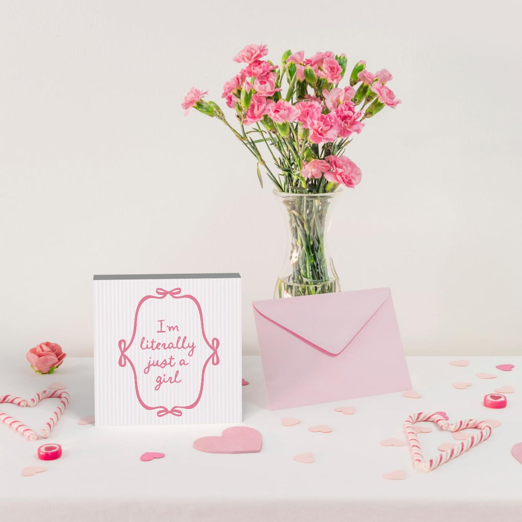 Pink Bow Coquette Room Decor - Wooden Box Sign Desk Decor