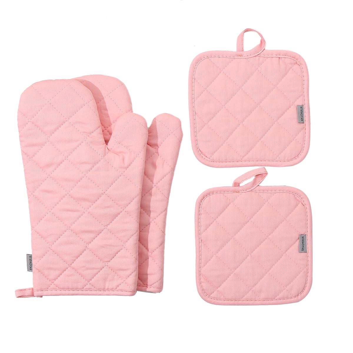 Oven Mitts and Pot Holders 4 pcs Set,High Heat Resistant 500 Degree Extra Thicken