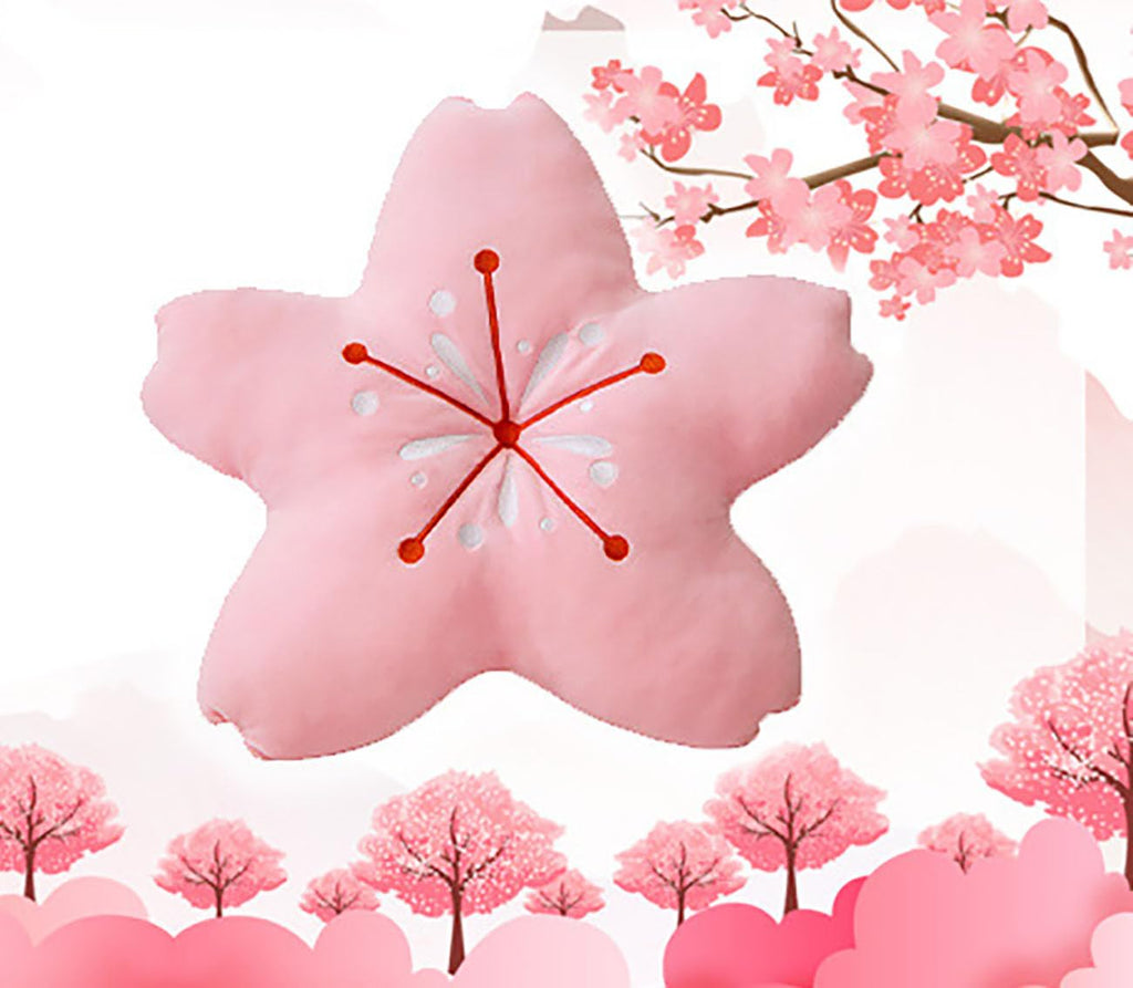 Cherry Blossom Plush Throw Pillow Living Room Sofa Pillow Flower Chair Cushion Throw Pillow 15.74 * 15.74