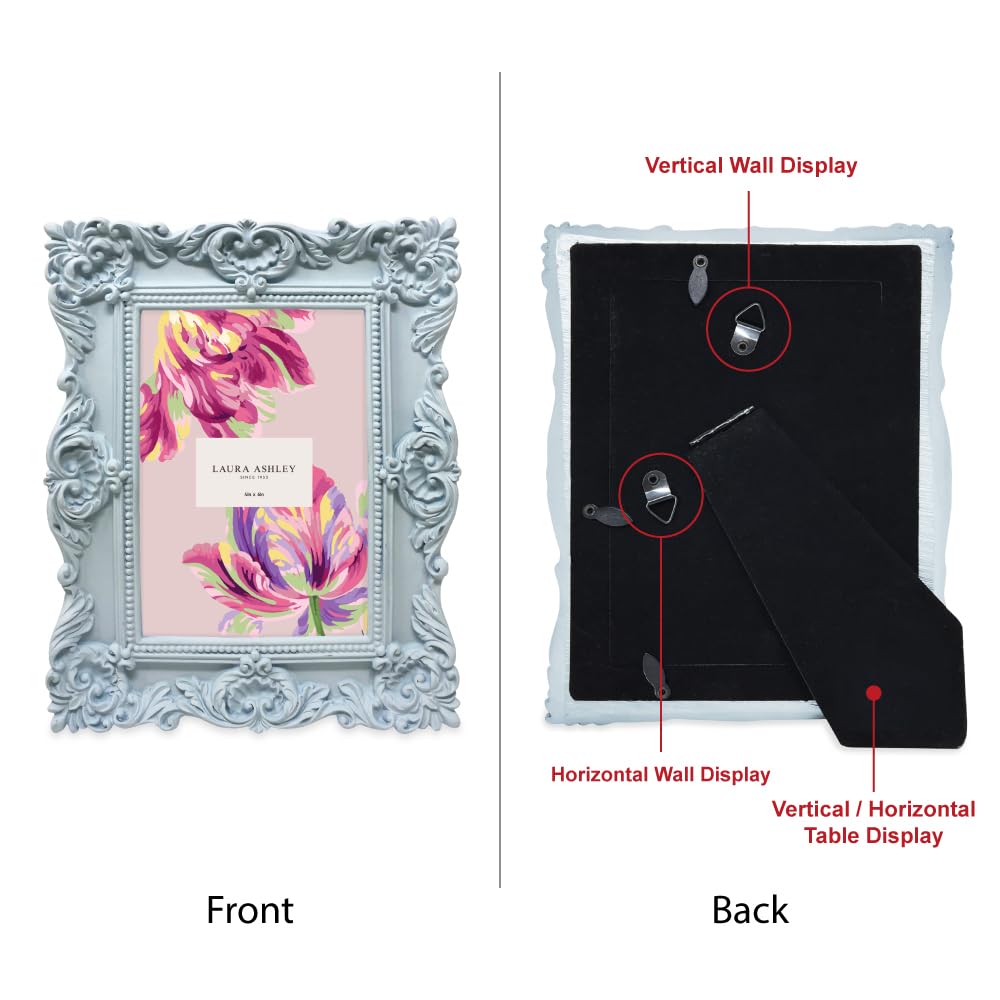 Resin Picture Frame â€?Handcrafted Floral Design with Easel for Tabletop and Wall Display