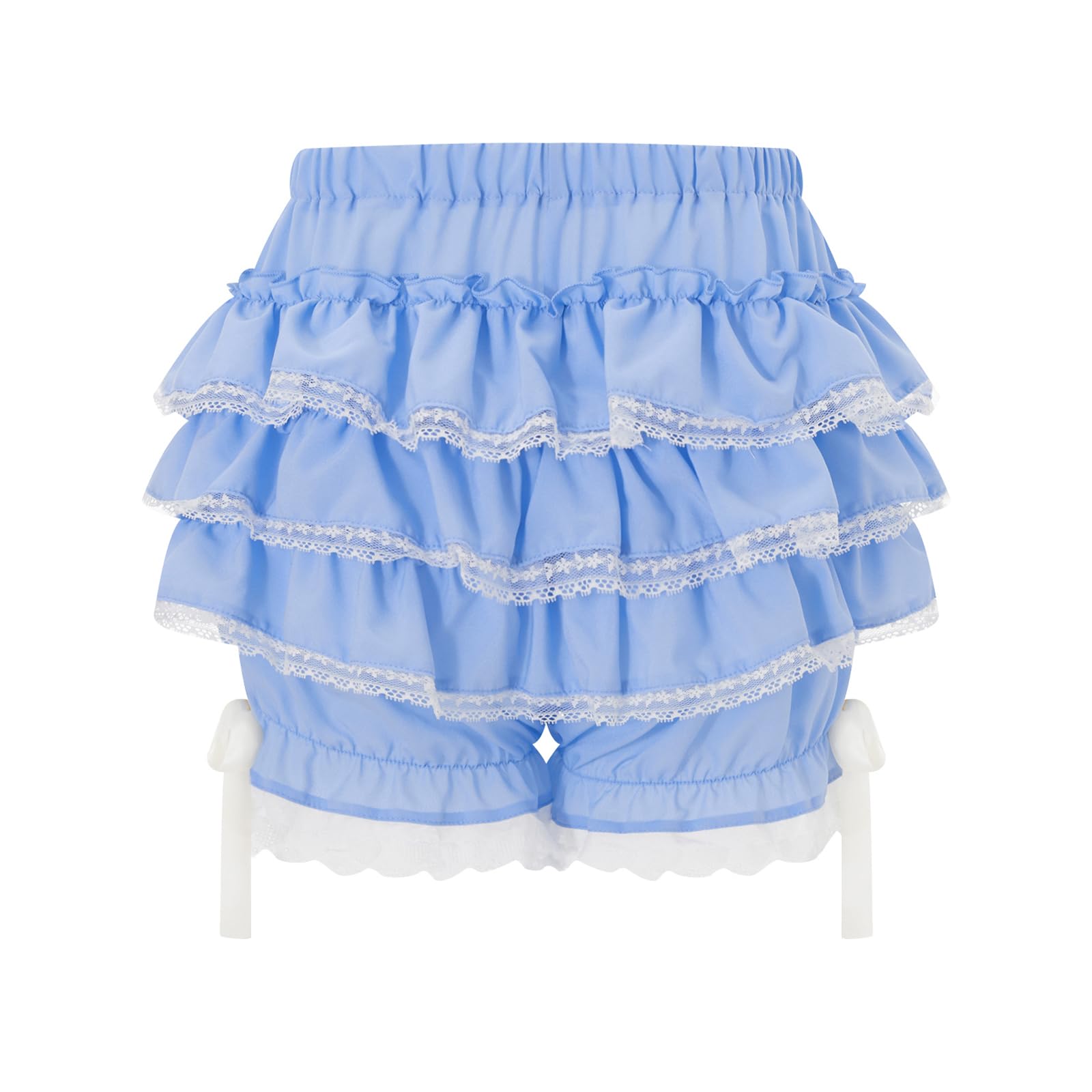 Women's Y2k Mini Pleated Shorts Low Waist Ruffle Pleated Casual Shorts White Lace Shorts