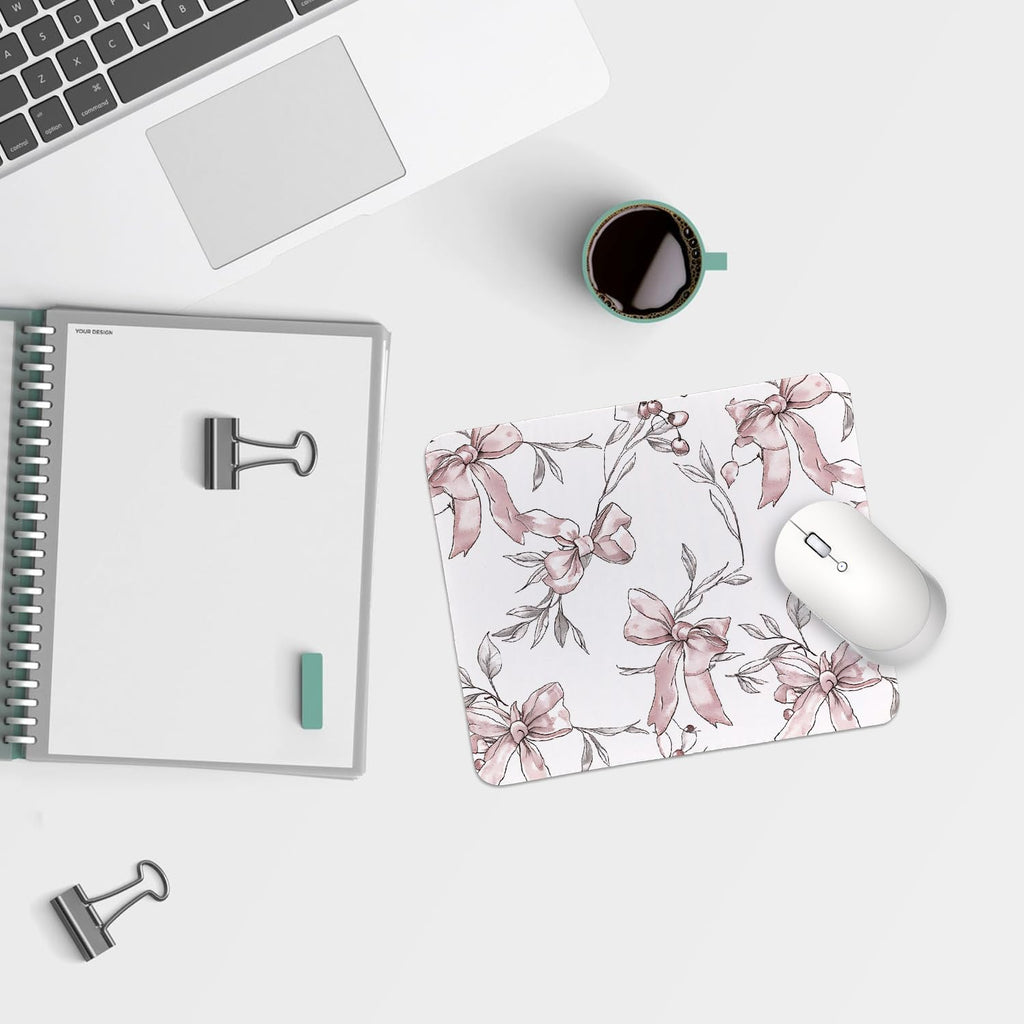 Coquette Bow Mouse Pad, Trendy Mouse Pad, Preppy Cute Mouse Pad for Desk Home Office & Gaming, 9.5x7.9 inches