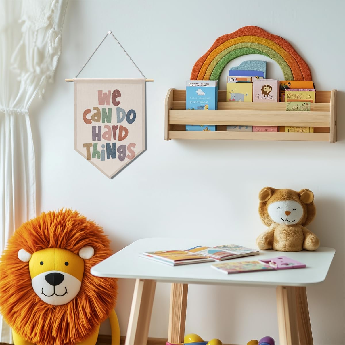 Preppy Positive Affirmations Wall Hanging Pennant Flag â€?Aesthetic Decor for Classroom, Bedroom, or Home