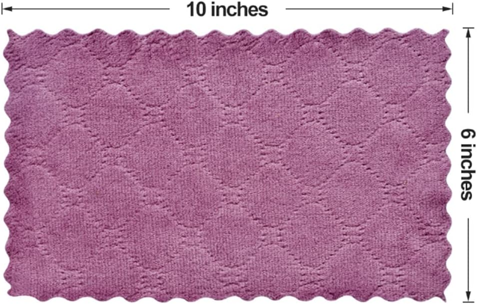 Double-Sided Microfiber Kitchen Towels â€?Multipurpose Reusable Dish Cloths 12-Piece Set of 10"x6"