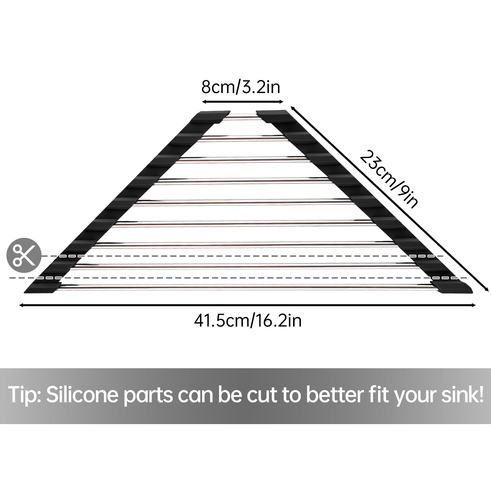 Triangle Foldable Dish Drying Rack, Small Roll-Up - Stainless Steel Over Sink Drainer for Kitchen Sink Corner, Rustproof