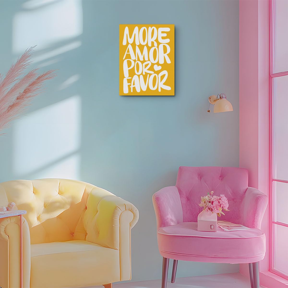 Love Quote Framed Preppy Canvas Wall Art Aesthetic Poster