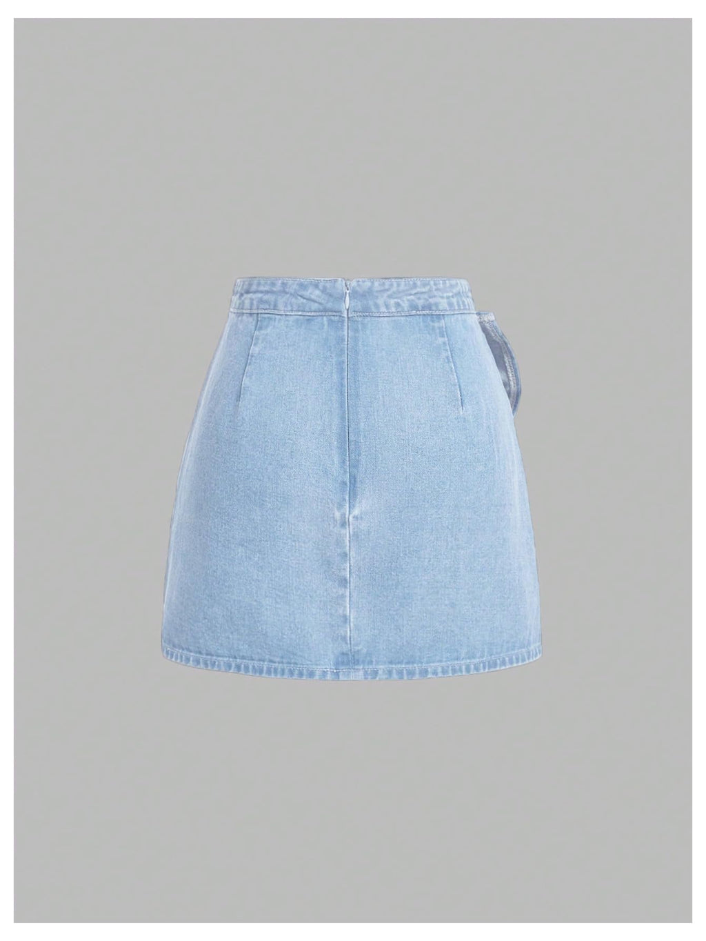 Women's High Waisted Big Bow Wrap Front Mini Bodycon Denim Skirts