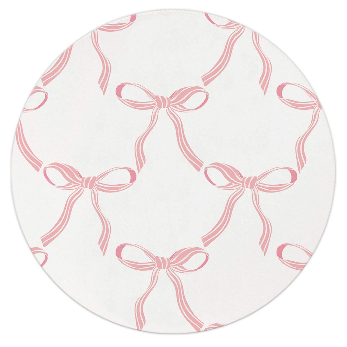 Coquette Pink Bow Mouse Pad, Non-Slip Rubber Base Mousepads for Office Desk Decor, 8.7 x 8.7 Inch