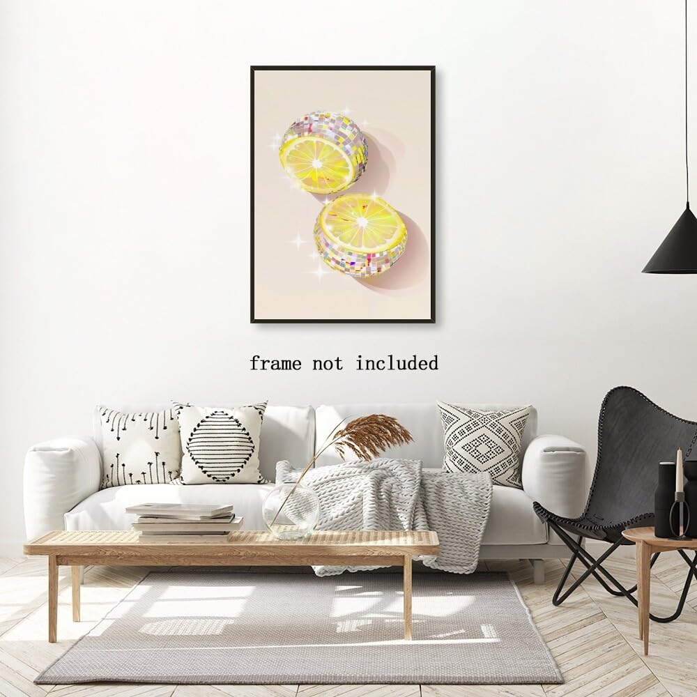 Disco Ball Fruits Canvas Print â€?Trendy Glam Wall Art
