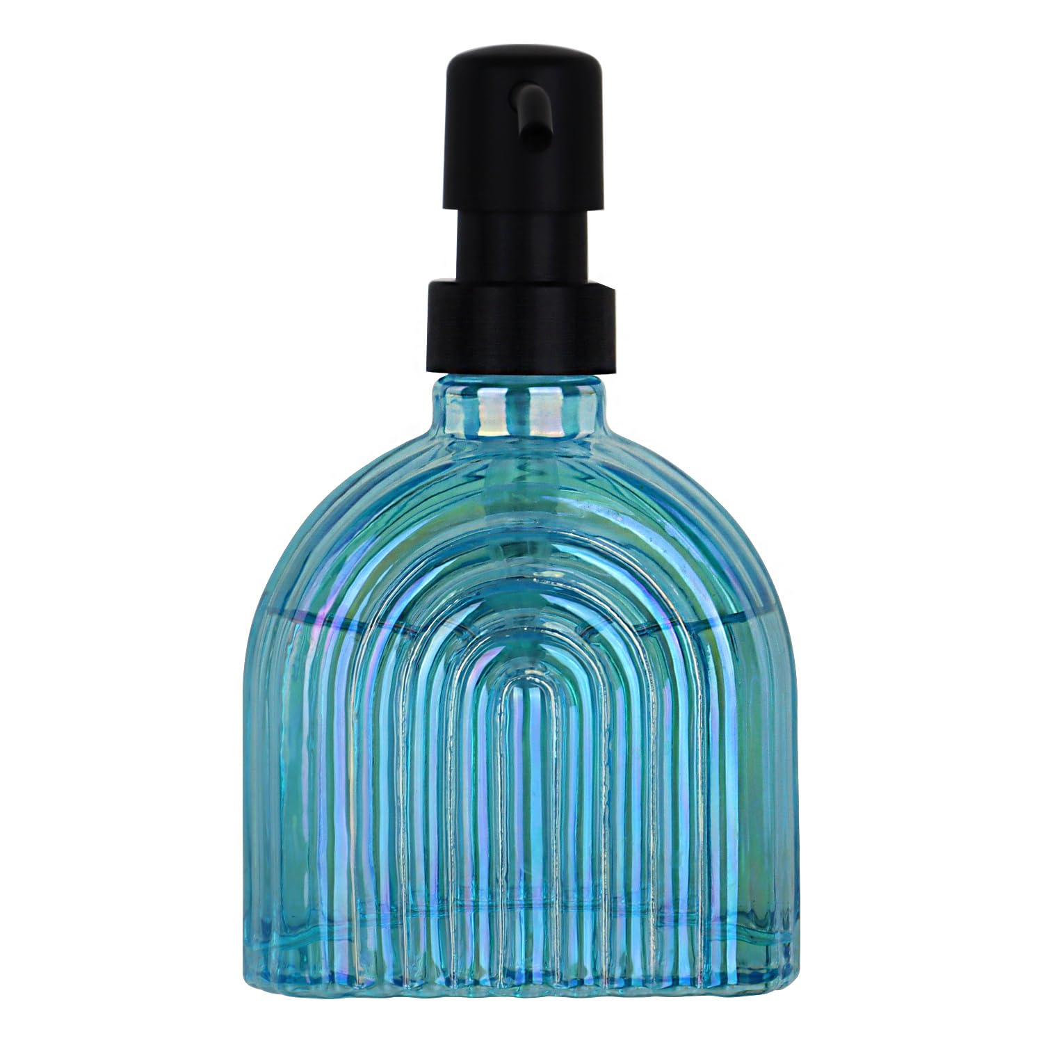 Glass Soap Dispenser Bathroom, 9 Oz Kitchen Soap Dispenser, Refillable Liquid Modern Soap Dispenser for Hand Soap, Lotion Dispensers Bottle