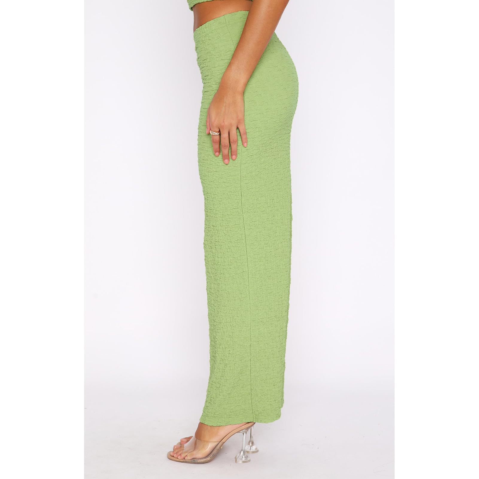 Two Piece Skirt Outfits for Women Sleeveless Tube Tops Bodycon Sexy Maxi Dress 2 Piece Summer Y2K Vacation Set