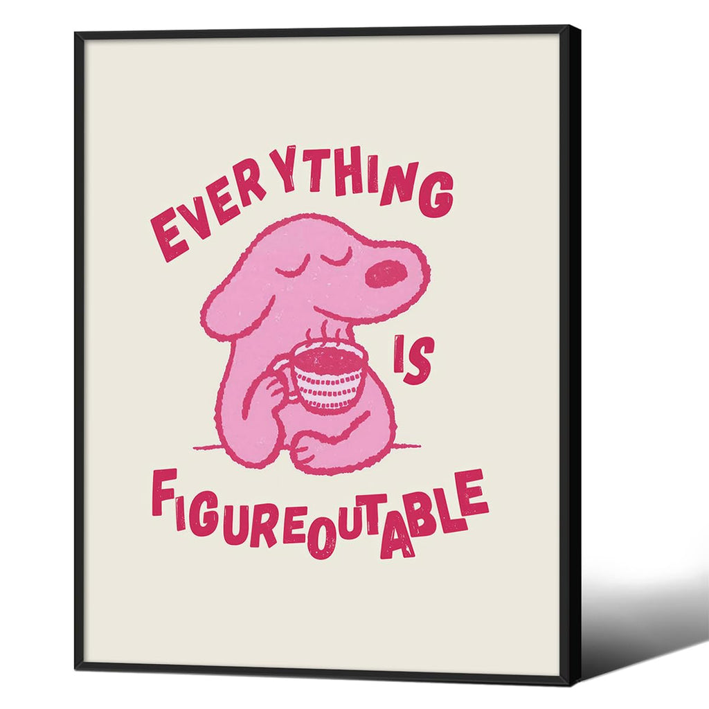 Quote Wall Art Motivational Cute Animal Posters Everything Is Figureoutable Prints Kids Bedroom Wall Decor 12X16 inch Unframed