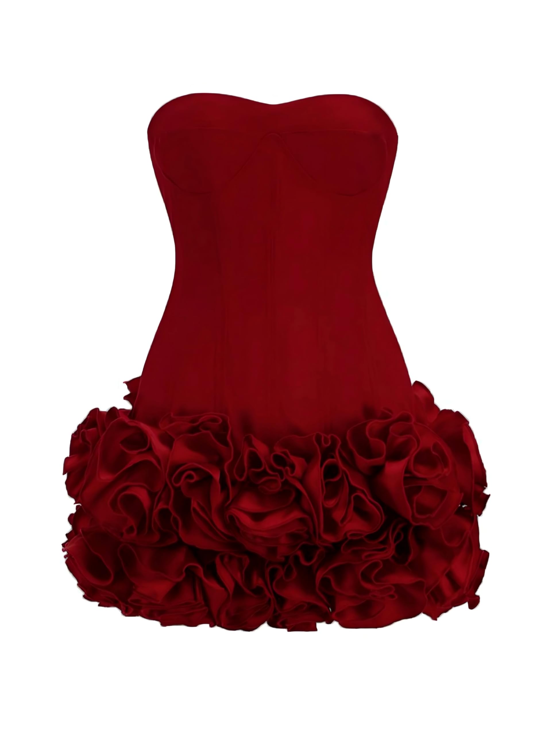 Layered Ruffle Edge Cocktail Party Dresses Sexy Strapless Homecoming Dresses Off Shoulder Satin Bodycon Mini Dresses