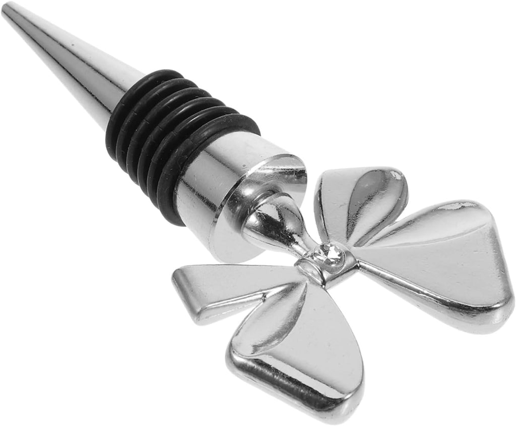 Cute Bow Tie Bottle Stopper, Alloy Silicone Wine Stopper, Reusable Beverage Bottle Stopper, 15-20mm