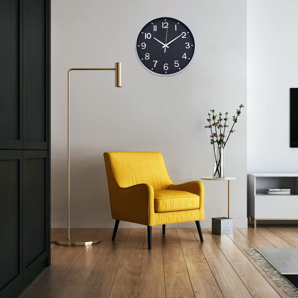 Wall Clocks Battery Operated - 12 inch Silent Non Ticking Modern