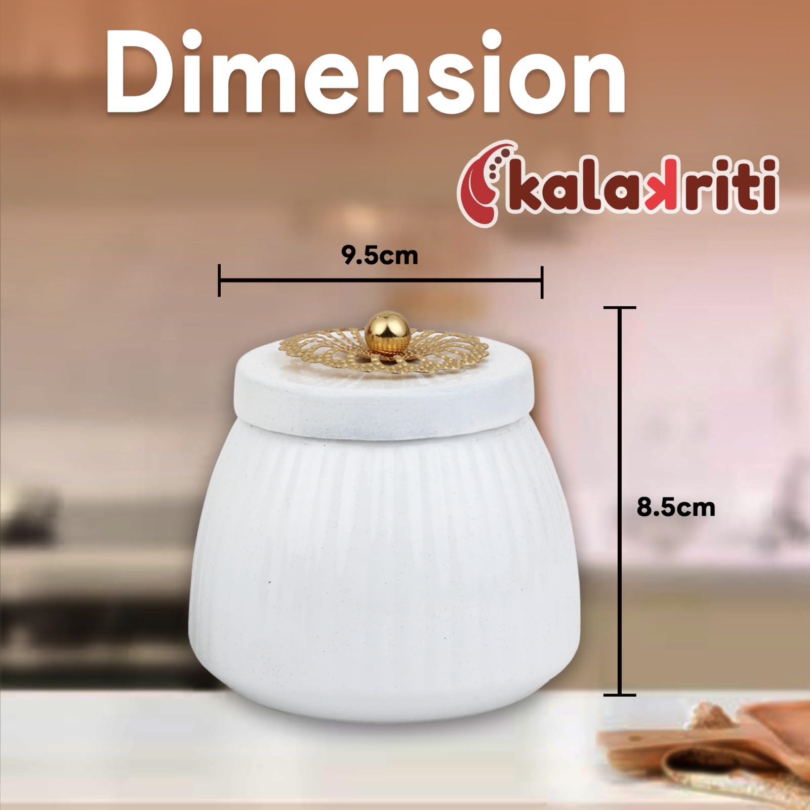 Gift Antique Finish Dryfruits Jar Box with Golden Lid | Storage Containers for