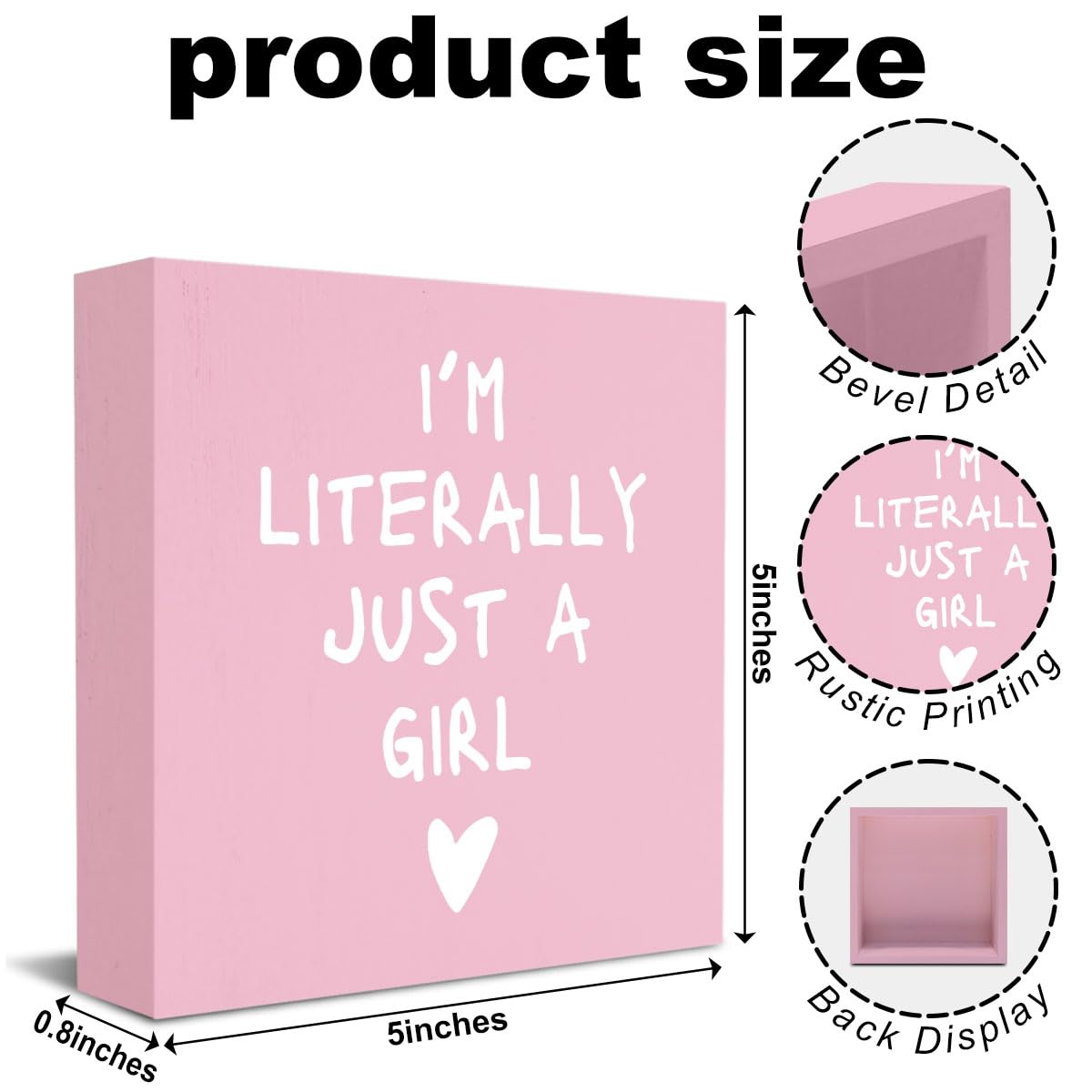 Pink Bow Coquette Room Decor - Wooden Box Sign Desk Decor