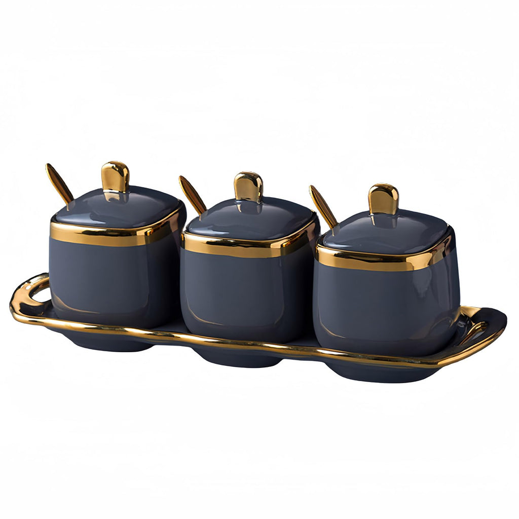 Sugar Bowl With Lid And Spoon, Sugar Pot Set Of 3