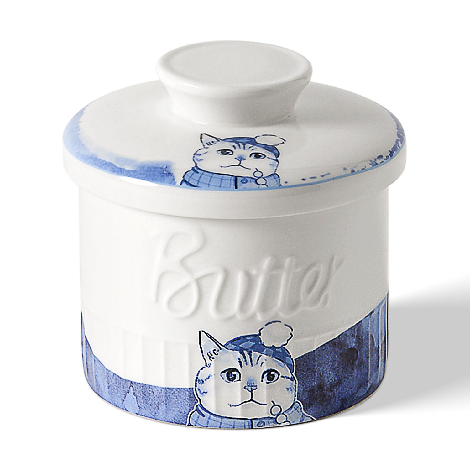 Toptier Ceramic French Butter Keeper with Water Line â€?Countertop Crock for Soft, Spreadable Butter
