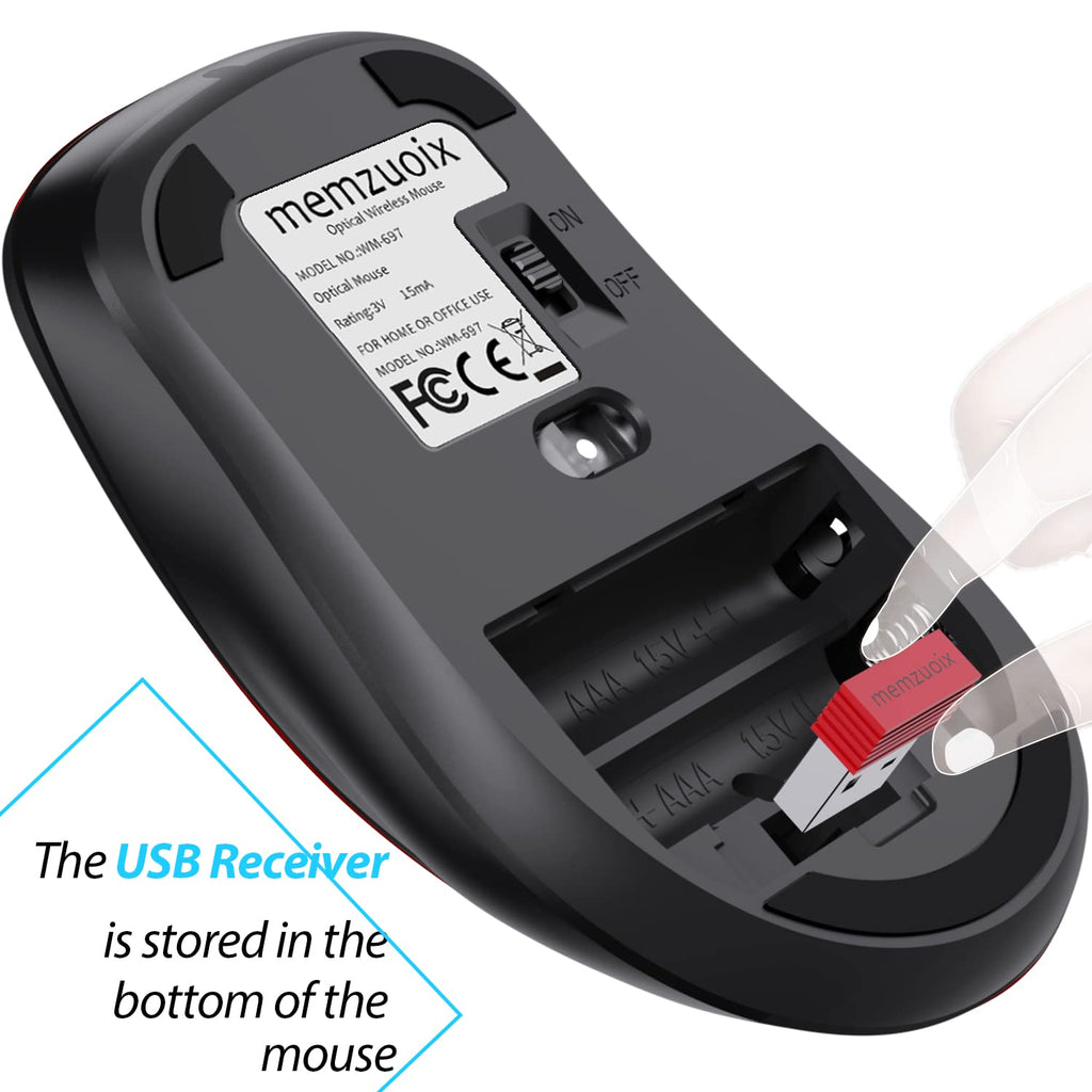 Portable Computer Wireless Mouse for Laptop, PC, Desktop, MacBook, 5 Buttons