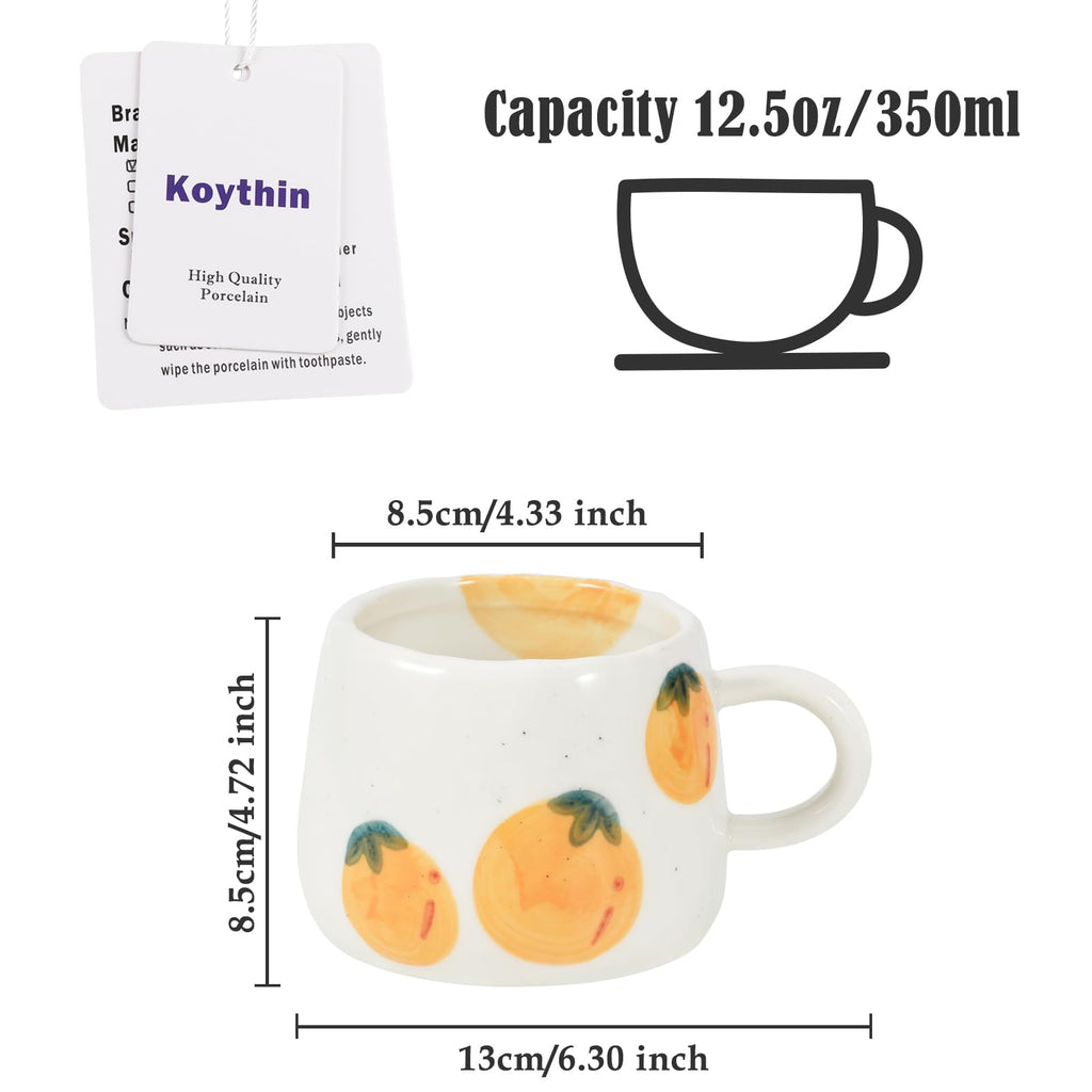 Ceramic Mug, Cute Fruit Creative Mugs Design, Printed Cup, 10 oz/300 ml for Latte Tea Milk