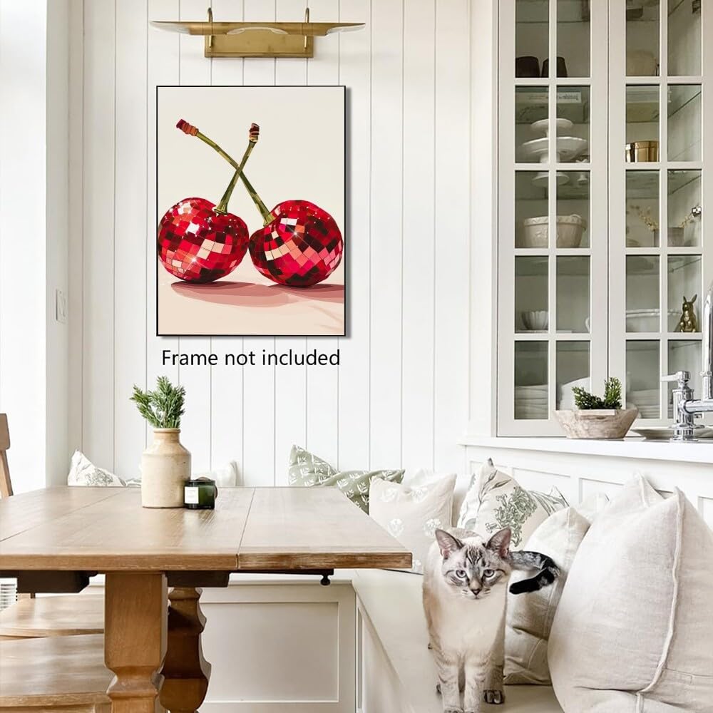 Disco Ball Fruits Canvas Print â€?Trendy Glam Wall Art
