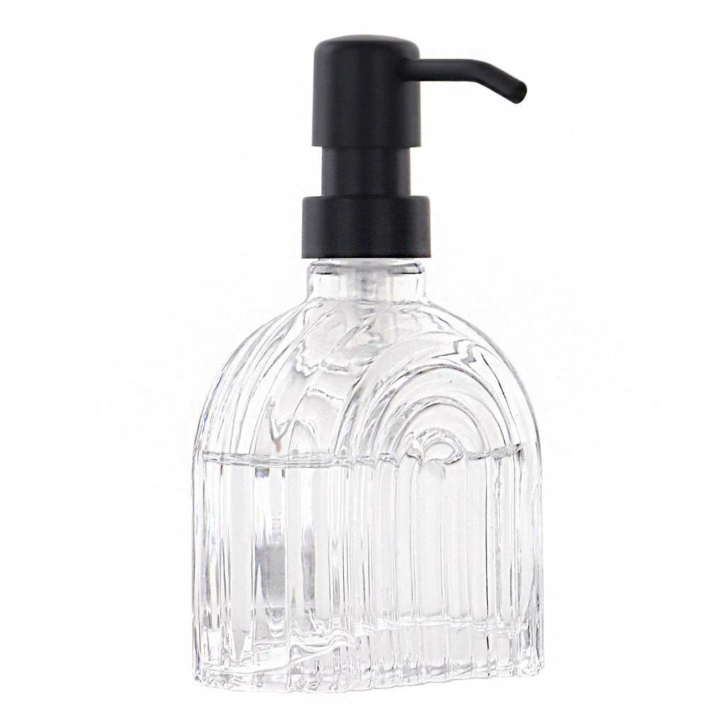 Glass Soap Dispenser Bathroom, 9 Oz Kitchen Soap Dispenser, Refillable Liquid Modern Soap Dispenser for Hand Soap, Lotion Dispensers Bottle