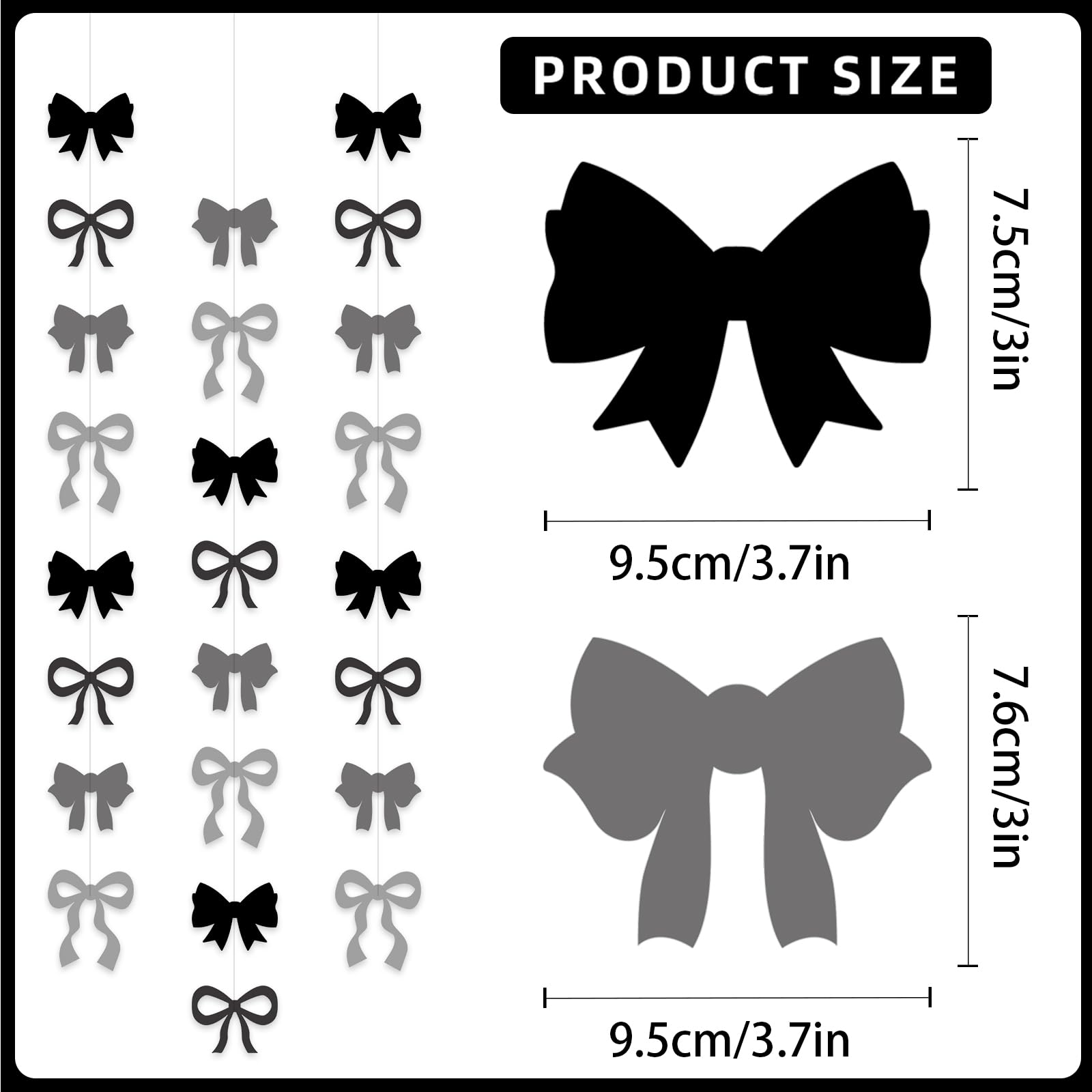 Coquette 8 PCS Bow Decor Bow Hanging Banners