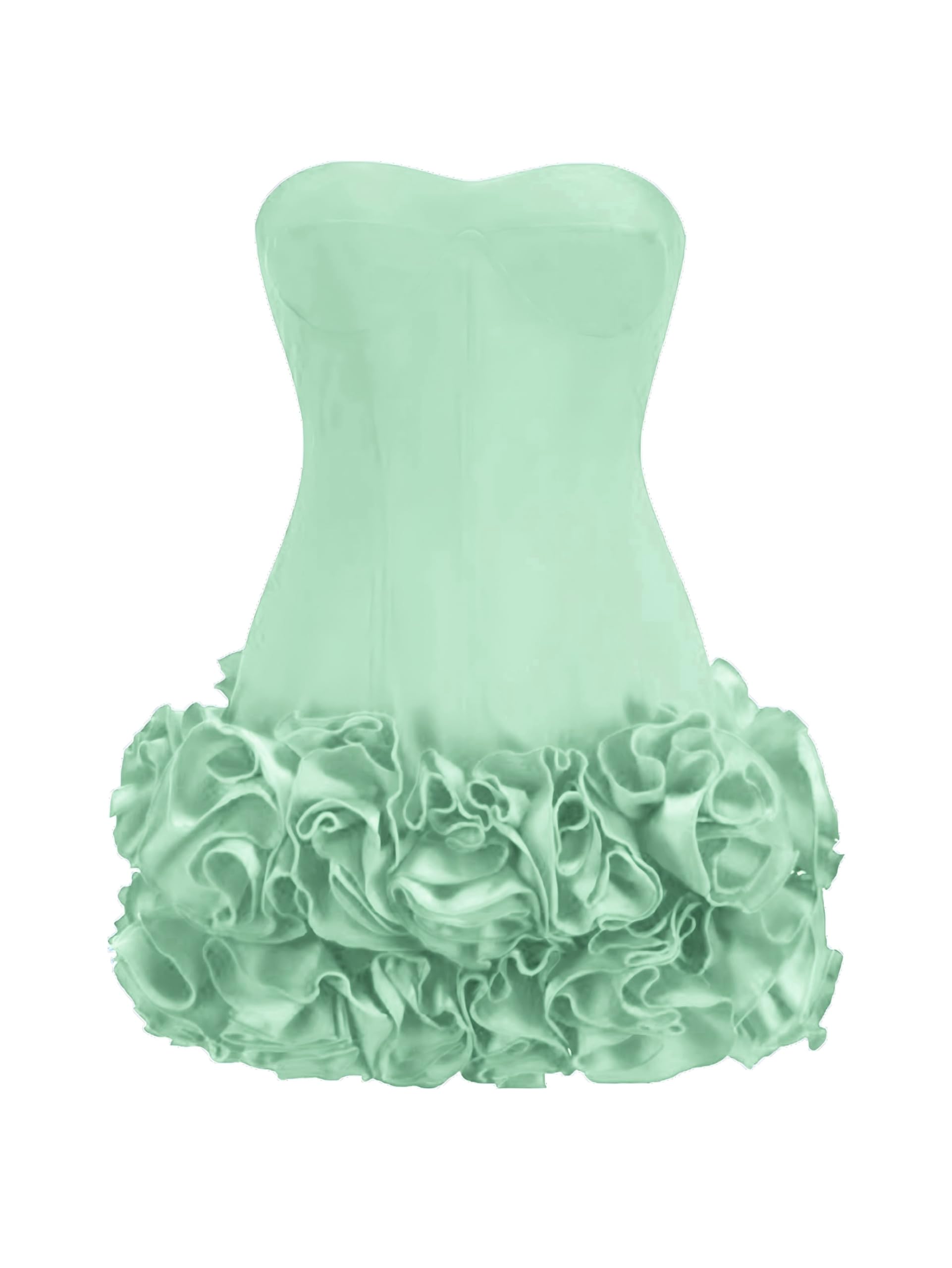 Layered Ruffle Edge Cocktail Party Dresses Sexy Strapless Homecoming Dresses Off Shoulder Satin Bodycon Mini Dresses