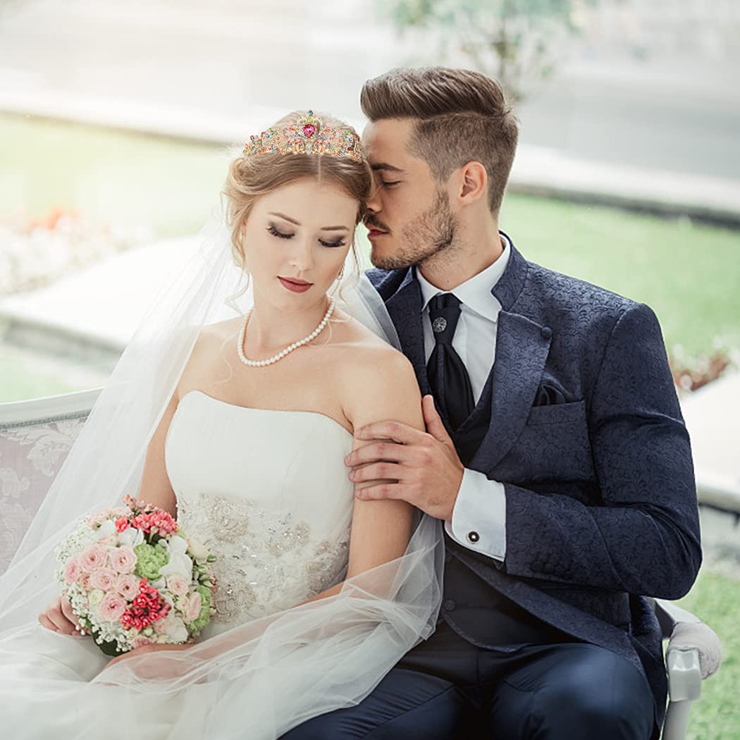 Princess Crystal Tiara Crown Headband Elegant Crown With Combs