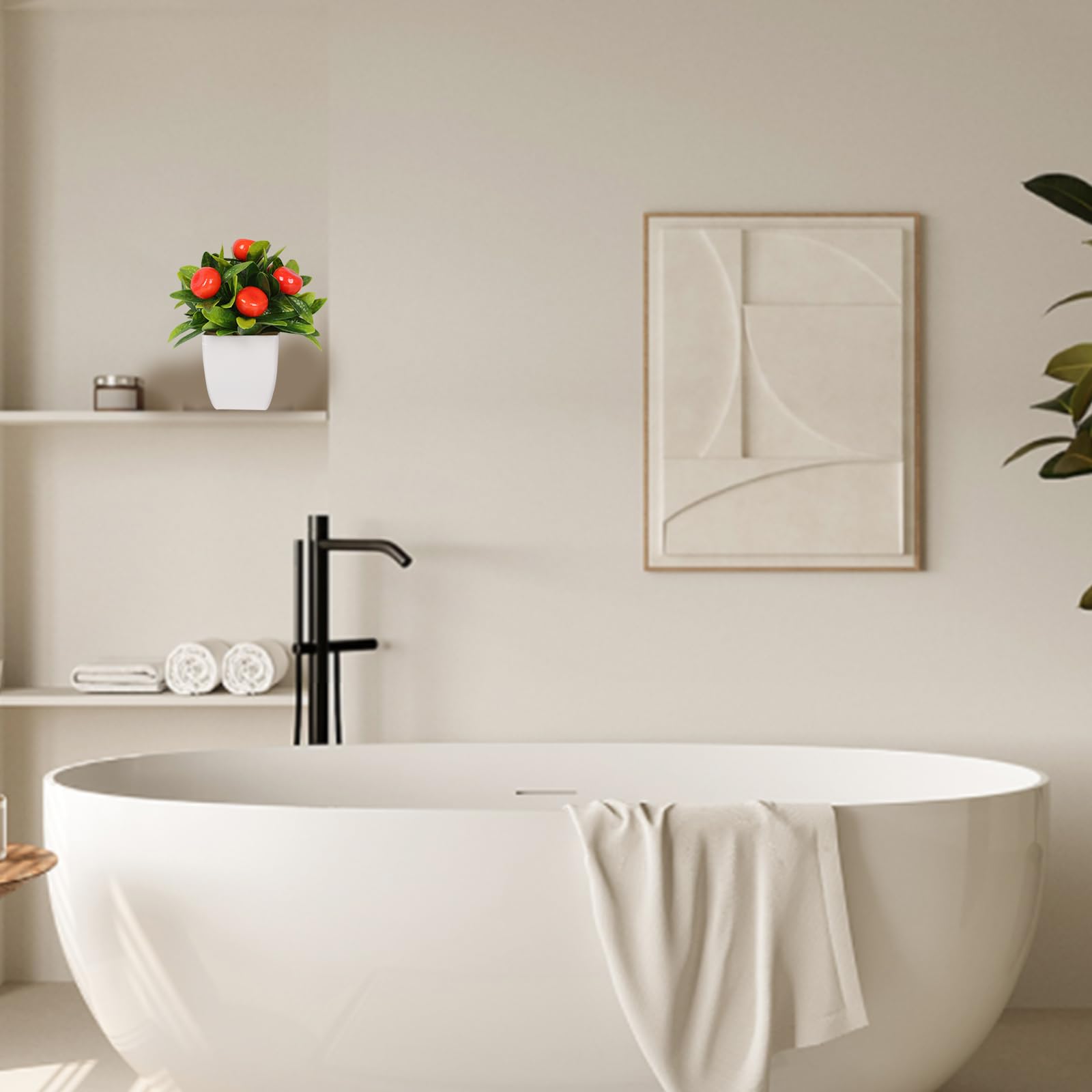 Fruit Artificial Plants Fake Fruit Potted Plant 6inches Fake 4pcs Tree with Small Pot Mini Fake Plant Decor